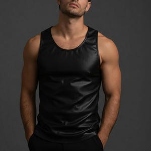 Mens Leather Tank Top - Etsy
