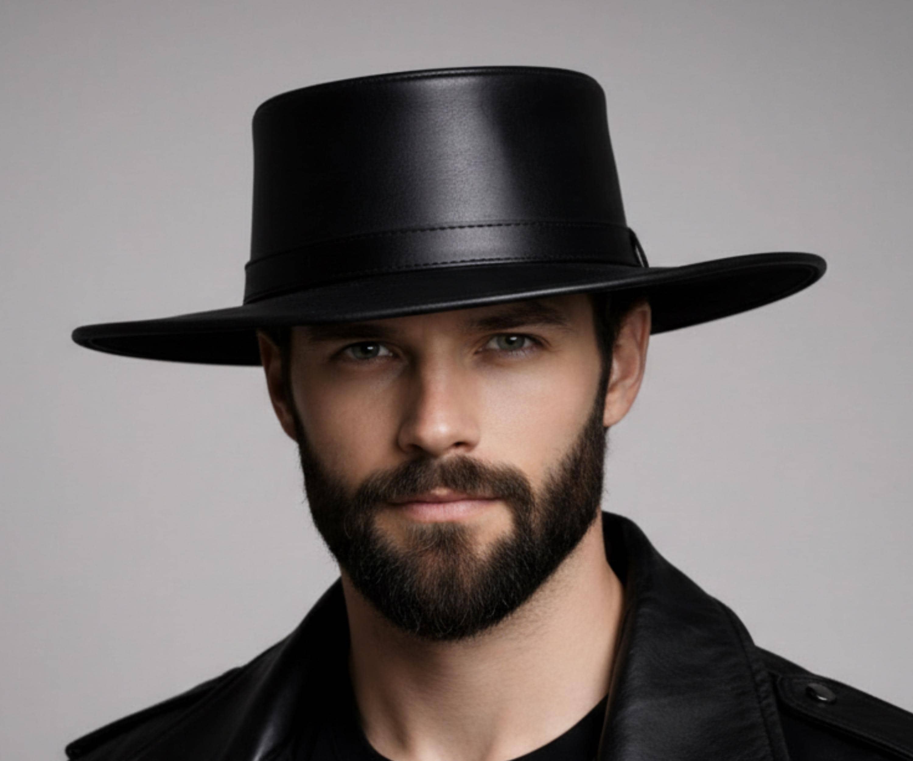 HP Black Wool Gothic Fedora Gothic Fedora Hat - Etsy main image 2