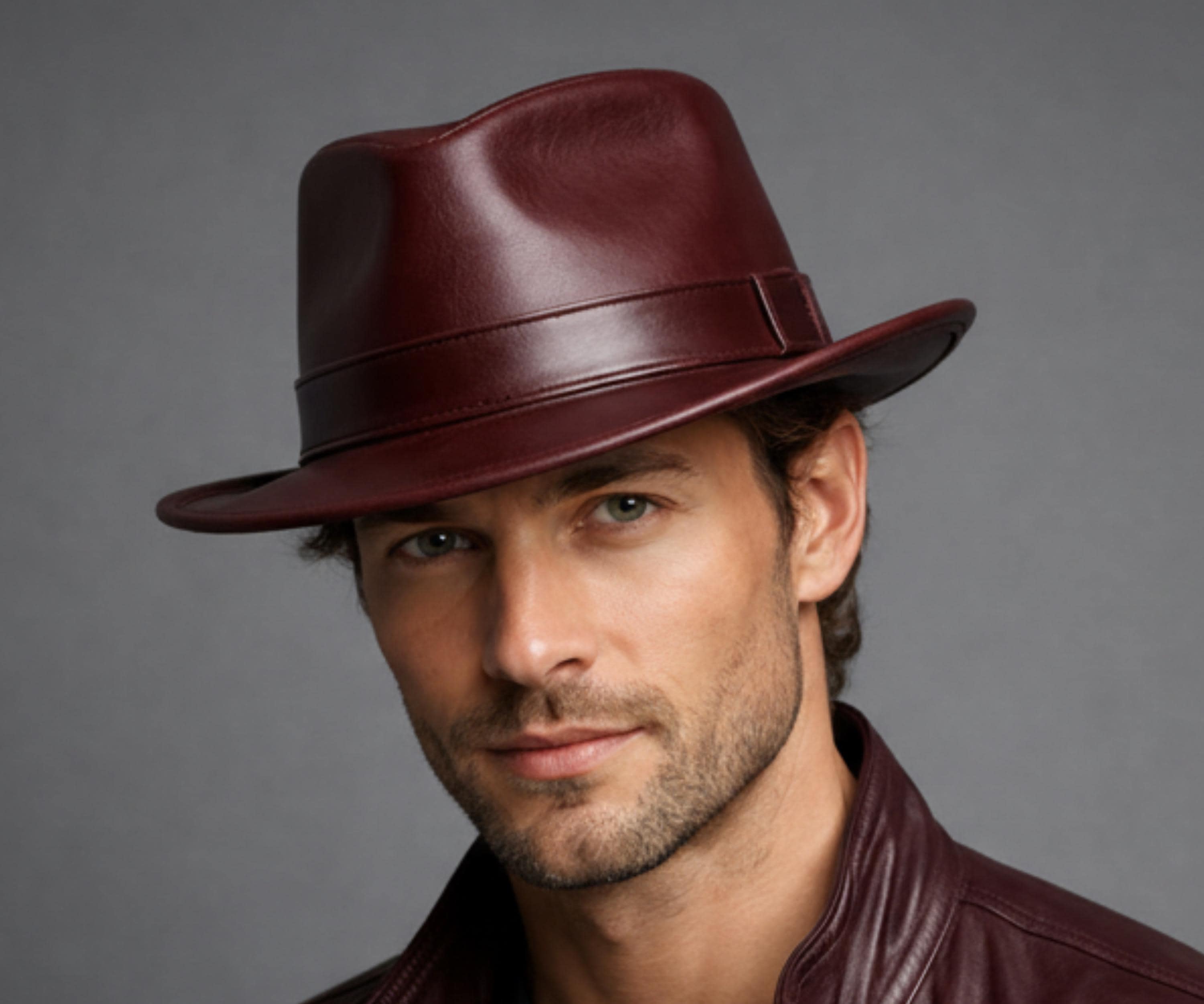 Elegant Vintage Burgundy Hat with Black and Gold Accents Vintage Mr. HI main image 4
