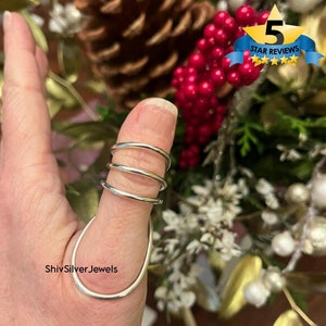 925 Sterling Silver Thumb Splint Ring: MCP Hyperextension, Arthritis Support