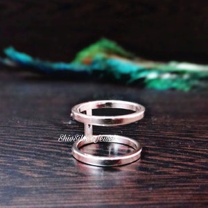 Sterling Silver H Ring, Caged Ring, Silver Ring, Cross Ring, Boho Ring, double bar ring, Minimalist ring, plain unique ring