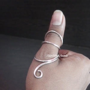 Duimspalk MCP 925 zilveren ring, MCP hyperextensie spalk, artritis ringen, trigger spalk ring, EDS spalk ring, verstelbare ring afbeelding 1