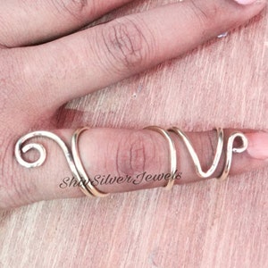 Full Finger Arthritis splint, 925 Sterling Silver Ring, Splint ring for women, Splint Arthritis Ring, Handmade Ring, midi finger splint Ring