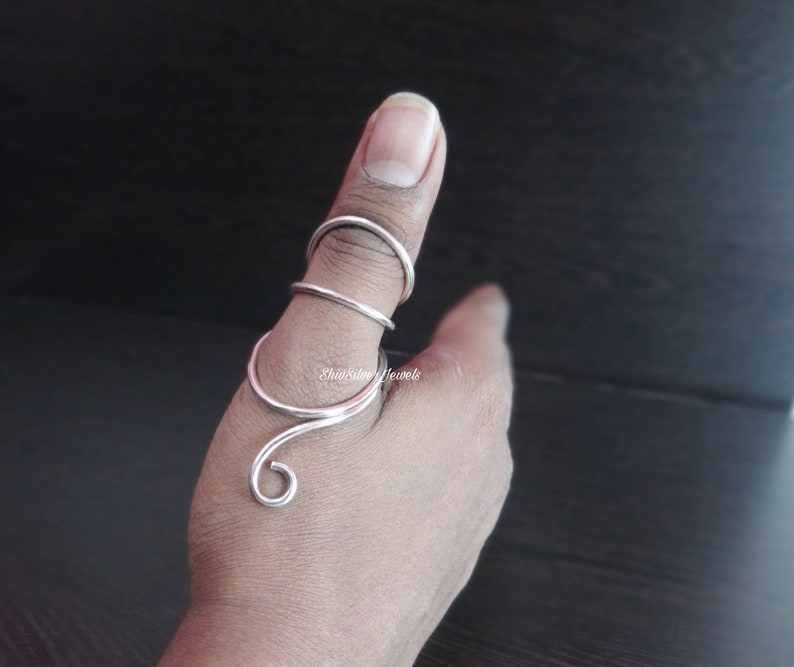 Duimspalk MCP 925 zilveren ring, MCP hyperextensie spalk, artritis ringen, trigger spalk ring, EDS spalk ring, verstelbare ring afbeelding 2