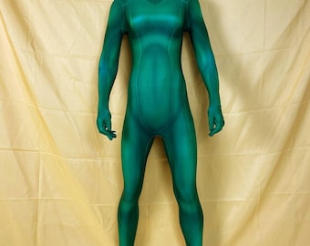 Green Christmas Bodysuit for Women – Spandex Lycra Zentai Jumpsuit, Custom Holiday Fit Stretch Outfit
