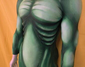 Green Mutant Muscle Padded Cosplay Suit – Halloween Bodysuit