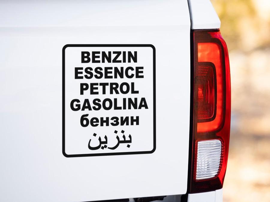 Adesivo per serbatoio Benzin Essence Benzina Arabic Benzin - AG-0120