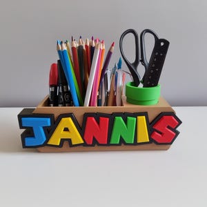 Super Mario inspirierter Stiftehalter personalisiert  - Geschenk für Mario Fan - Schreibtisch-Organizer - Desktop Organizer  -   3D-0018