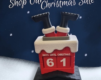 Christmas Countdown, Days Until Christmas, Santa Claus in Carmine 3D-0029
