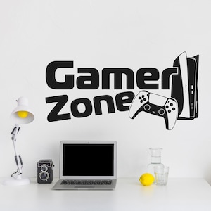 HM© Wall Sticker Gamer Zone Console 100 x 51 cm, Gamer Wall Sticker WT-0179