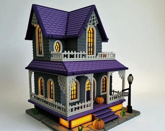 Halloween Haunted House – 3D printing kit, DIY decorative house 3D print, detailed Halloween table decoration 3D-0066