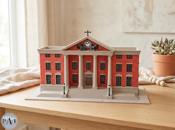 Back to the Future Diorama – Zurück in die Zukunft Rathaus | BTTF Clock Tower Hill Valley 1:64 Hot Wheels Matchbox DeLorean 3D Bausatz Kit
