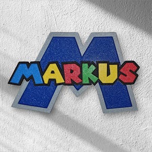 Super Mario Style Personalized Nameplate - Gift for Mario Fan - Wall Decor - Door Sign - Display Sign - Personalized 3D-0037