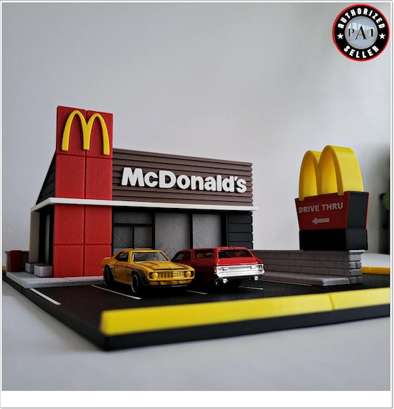 Mcdonald's Diorama Kit 1/64 and 1/87 | Miniature Artwork for Hot