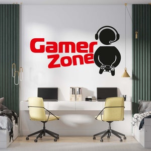 HM© Wall sticker Gamer Zone 2-color 100 x 55 cm size, Gamer Wall sticker WT-0112