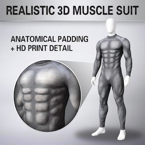 Grey Cyberpunk Muscle Bodysuit, Sci-Fi Undersuit for Cosplay Armor, Custom 3D Printed Compression Suit, Halloween Costume Men