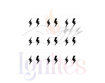 Lightening Bolt Stencil Mix - Airbrush Nail Stencils