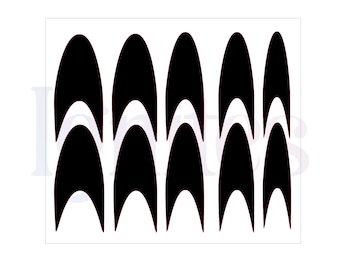 Deep French Nail Stencils - Airbrush Nail Stencil