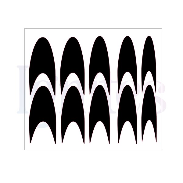 Deep French Nail Stencils - Airbrush Nail Stencil