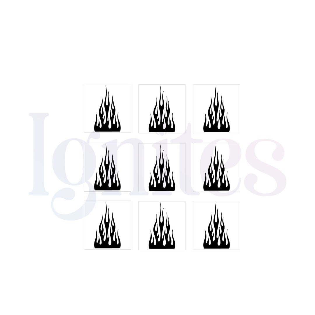 Flame Stencil Airbrush Nail Stencils Etsy
