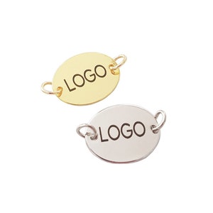 10x14mm Oval Custom Jewelry Tag, Custom Engraved Logo, Custom Tag, Laser Metal Tag, Brass Laser Tag, Brass Stamp, Laser Logo, Laser Tag
