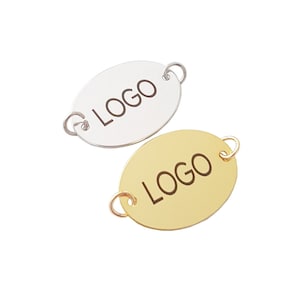 14x18mm Oval Custom Jewelry Tag, Custom Engraved Logo, Custom Tag, Laser Metal Tag, Brass Laser Tag, Brass Stamp, Laser Logo, Laser Tag