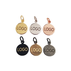 10mm Custom Jewelry Tag, Custom Engraved Logo, Custom Tag, Brand Tag, Laser Metal Tag, Brass Laser Tag, Brass Stamp, Laser Logo, Laser Tag