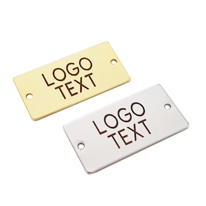 15x30mm Custom Jewelry Tag, Custom Engraved Logo, Custom Tag, Brand Tag, Laser Metal Tag, Brass Laser Tag, Brass, Laser Logo, Laser Tag