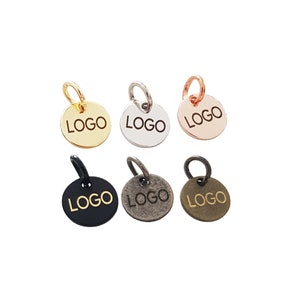 8mm Custom Jewelry Tag, Custom Engraved Logo, Custom Tag, Brand Tag, Laser Metal Tag, Brass Laser Tag, Brass Stamp, Laser Logo, Laser Tag