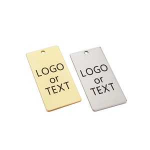 15x30mm Personalisierter Schmuckanhänger, Graviertes Logo, Laser Metal Tag, Laser Metal Tag, Messing Laser Tag, Laser Logo, Laser Tag