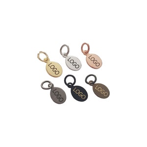 6x9mm Custom Jewelry Tag, Custom Engraved Logo, Custom Tag, Brand Tag, Laser Metal Tag, Brass Laser Tag, Brass Stamp, Laser Logo, Laser Tag