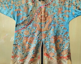 Chinese Embroidered Dragon Theatre Kesi Robe