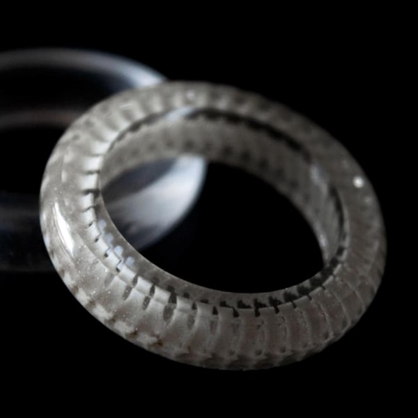 Real Snake Bone Ring in Clear Resin – Gothic Oddities Statement Jewelry
