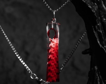 Snake Bone Pendant in Resin, Taxedermy jewelry, Blood Gothic Oddities Statement Necklace