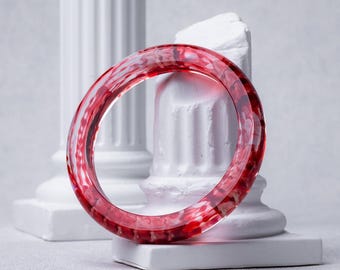 Blood Red Snake Bone Bracelet  – Real Vertebrae Bangle – Gothic Nature Jewelry