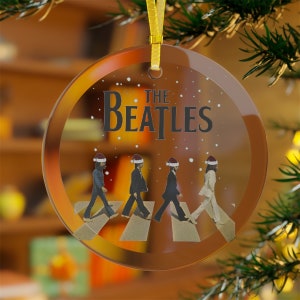 The Beatles Christmas Glass Ornament, Holiday Ornament, The Beatles Gifts Beatles Band Ornament, The Beatles Abbey Road Christmas Ornament