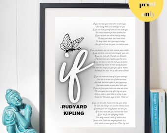 If poem by Rudyard Kipling printable wall Art