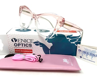 Nieuw model leesbril, presbyopiebril met blauwlichtblokkering, nieuwste damesmode. Venice Kidman Pink