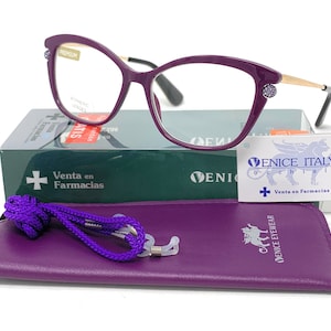 Neues Modell Lesebrille, Presbyopie, Überanstrengung der Augen, neueste VINTAGE-Damenmode. Venedig PERL Lila Lesebrille Mode