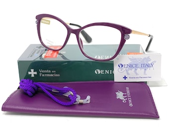 New model Reading glasses, presbyopia, tired eyes, latest VINTAGE fashion for women. Venice PERL Purple reading glasses fashion
