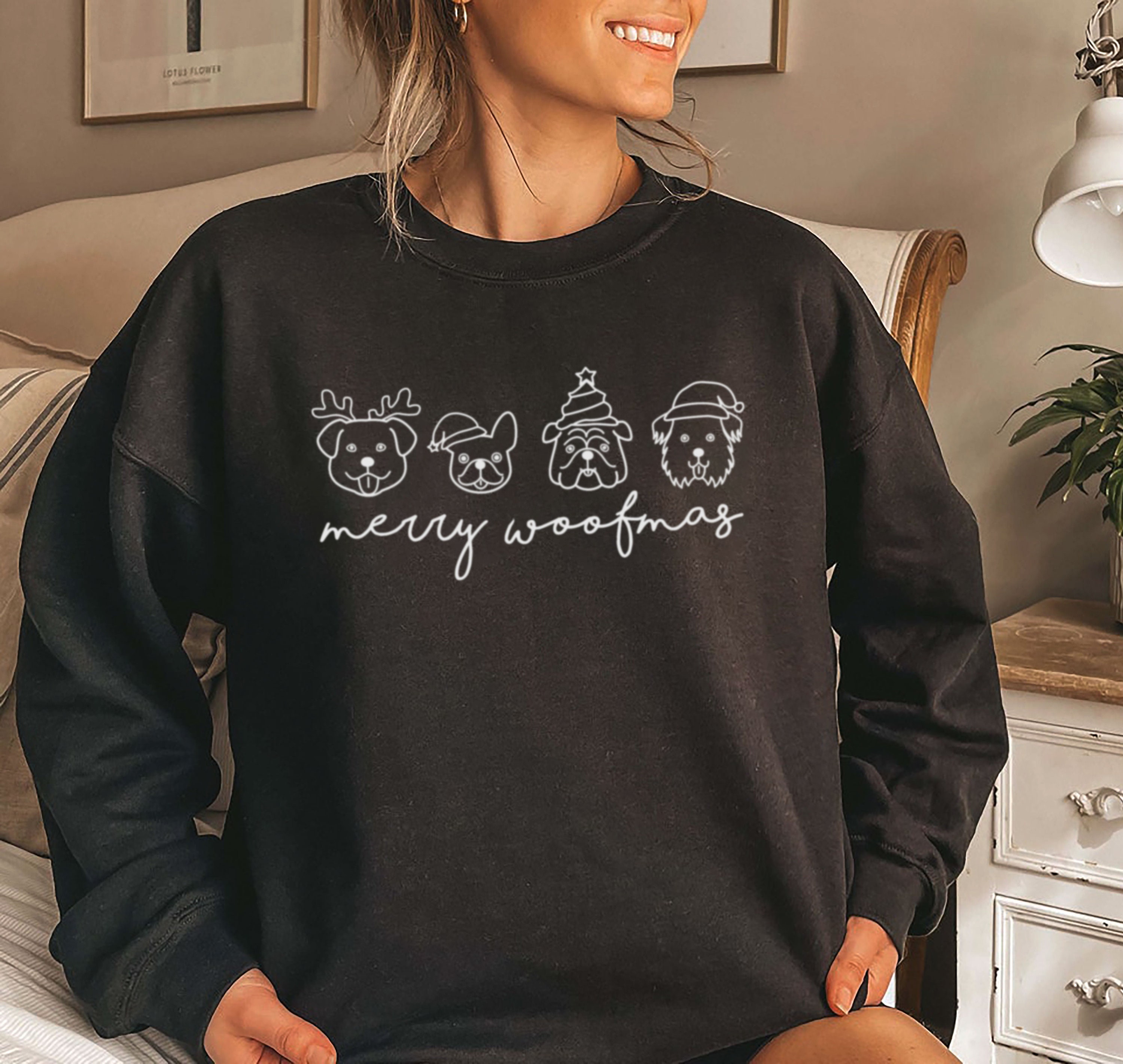 Discover Merry Woofmas Sweatshirt, Christmas Dog Sweatshirt, Dog Lover Shirt