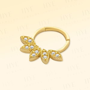 Knorpel Hoop Marquise Design Ohrringe, Minimalist Stony Hoop Helix, 16G Gold Ring Tragus Piercing