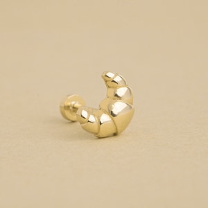 Croissant Ohrstecker, 14K Gold Knorpel Piercing, Geschenke-Ideen