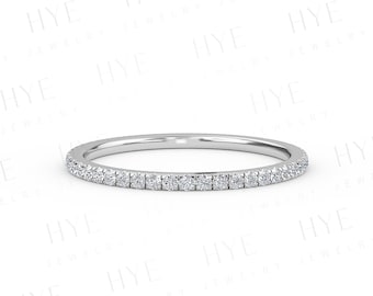 14K Yellow Gold Diamond Eternity Wedding Ring Band - Etsy