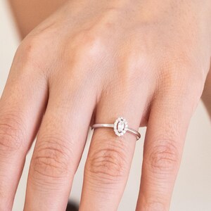 Unique Engagement ring with Marquise Cut Diamond, Marquise Diamond Ring, Marquise Diamond Halo Ring, Vintage Art Deco Wedding Ring