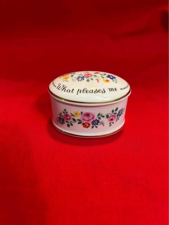 Vintage Trinket Box England Crown Staffordshire Ov