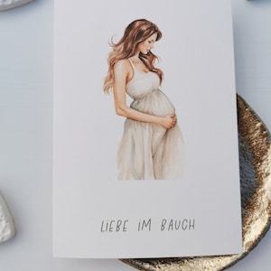 Schwangerschaft Glückwunschkarte | Babyparty Karte | Liebe im Bauch Postkarte | Grußkarte Schwanger | Geschenk Schwangerschaft