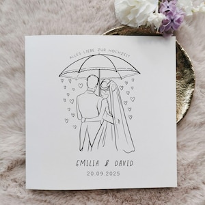 Karte zur Hochzeit | Geldgeschenk | Deutsch | Glückwunschkarte Personalisierbar Namen Datum Quadratisch | Klappkarte Nachhaltig A6