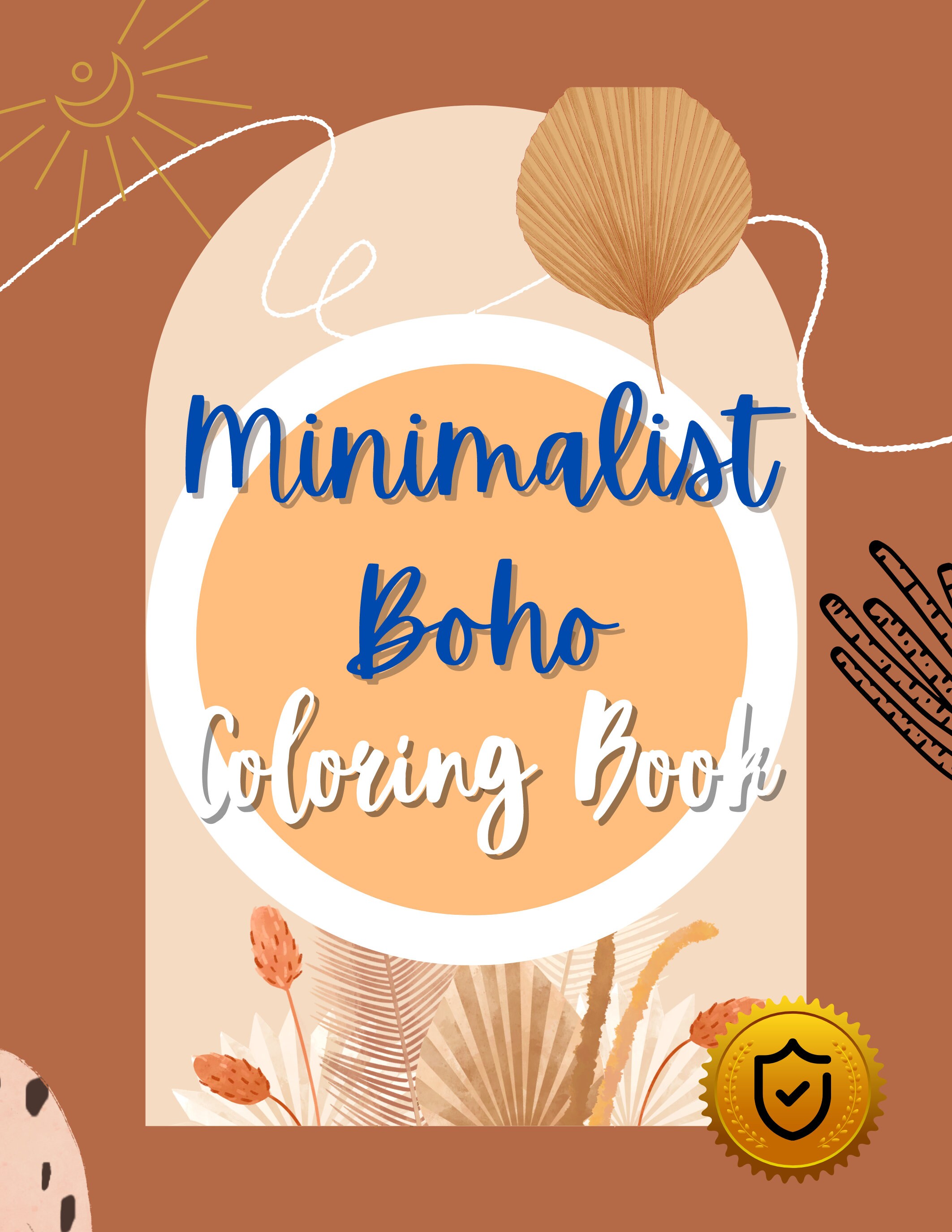 Minimalist Boho Coloring Book : For Teens, Adults, Aesthetic Colo