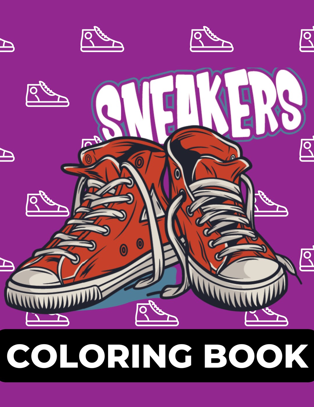 Sneaker Coloring Book for Adults Kids and sneaker Lovers Etsy